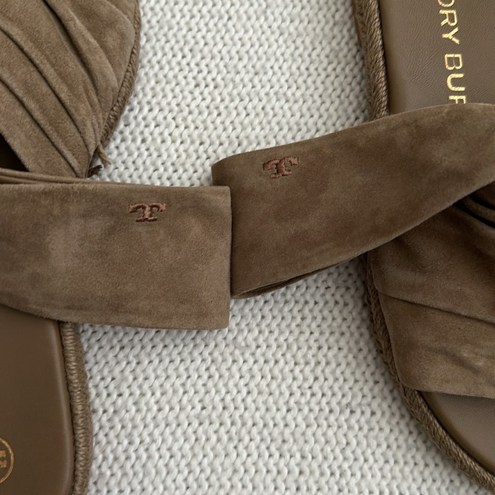 Tory Burch Suede Slide Sandals in Brown - Picture 3 of 5